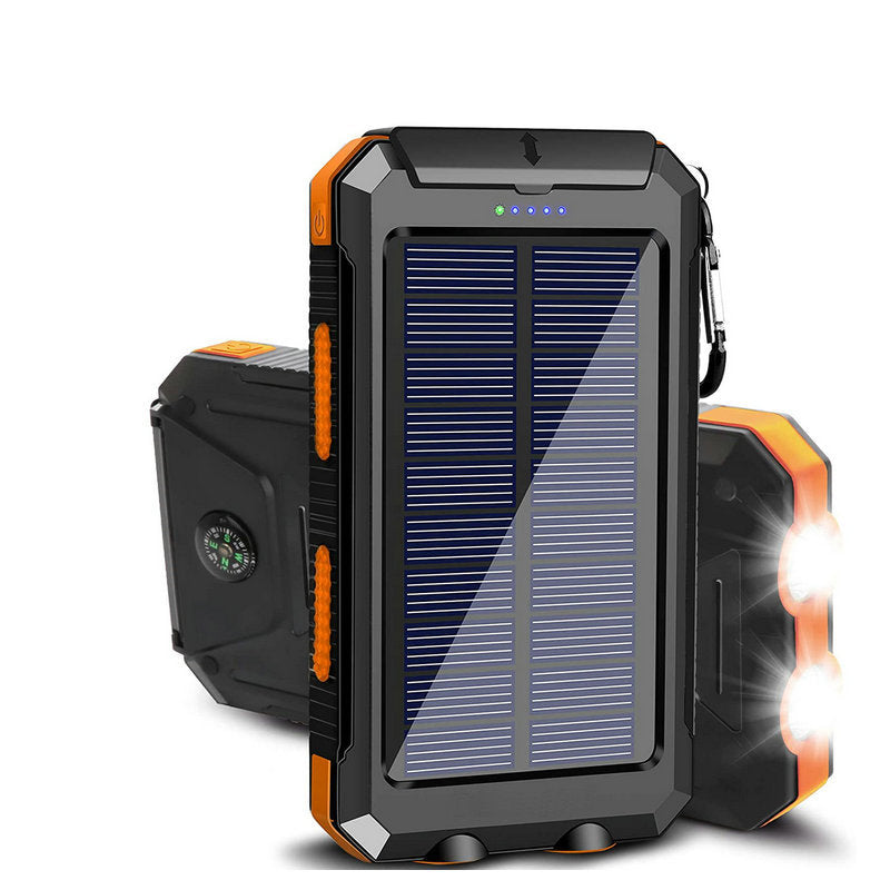 Strong waterproof solar power bank 20000mah compass solar mobile power bank