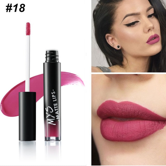 MYS Brand Makeup Matte Liquid Lipstick Tint Waterproof Make Up Long Lasting Lip Stick Nude Lip Gloss Cosmetics Batom