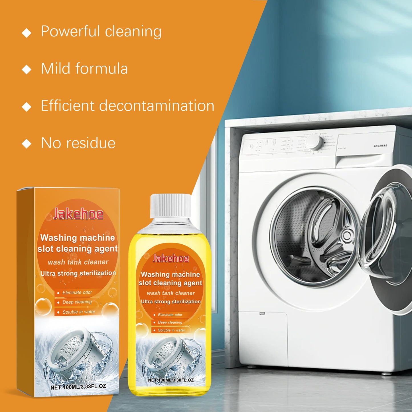 Jakehoe washing machine tank cleaner fully automatic washing machine cleaner decontamination liquid pulsator drum cleaner