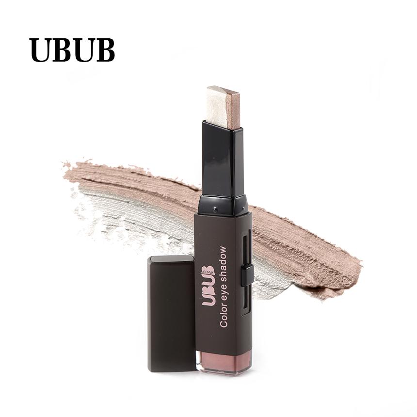 UBUB Double Color Stereo Gradient Velvet Shimmer Eyeshadow Stick Earth Color Eye Shadow Cream Pen