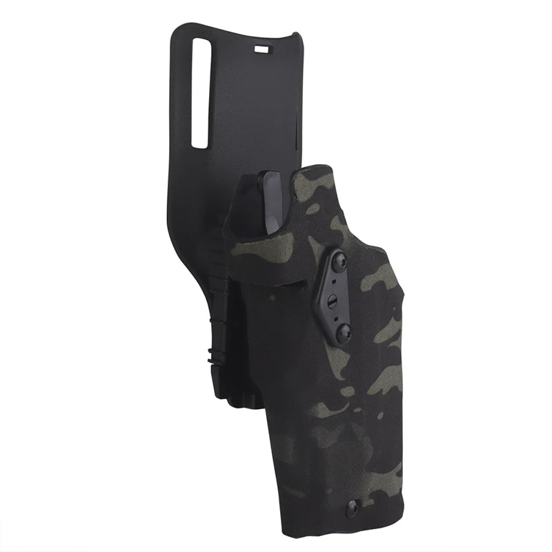 6354DO Left - handed Tactical Pistol Glock 17 Holster with X300U - A QLS Adapter, Leg Shroud, Drop, and MHA Leg Strap Kit