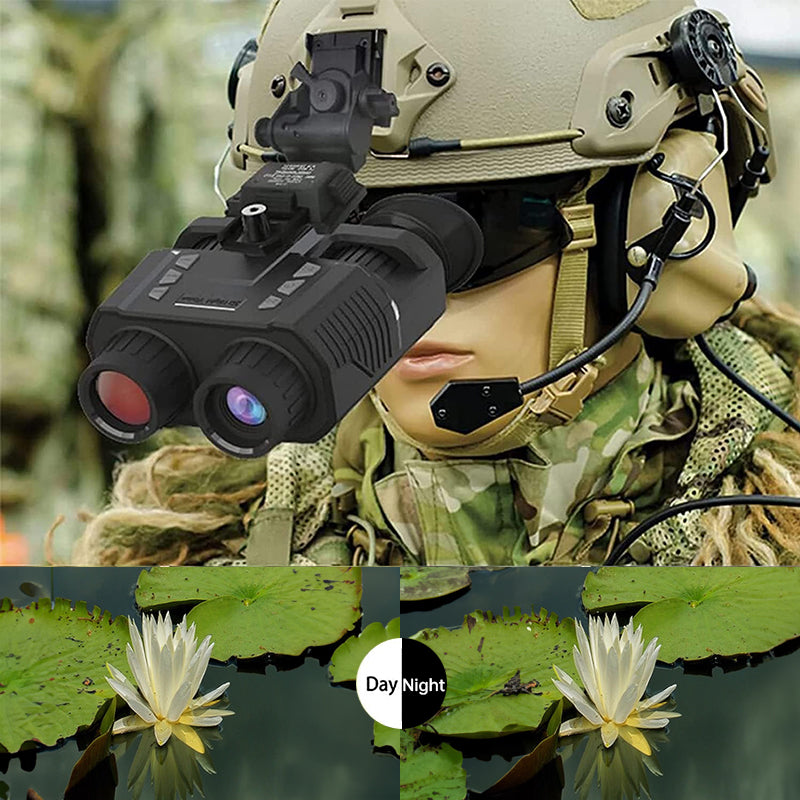 NV8000 Helmet-Mountable Night Vision Goggles. 3D, Infrared, 7-Level Brightness, Waterproof for Adults.