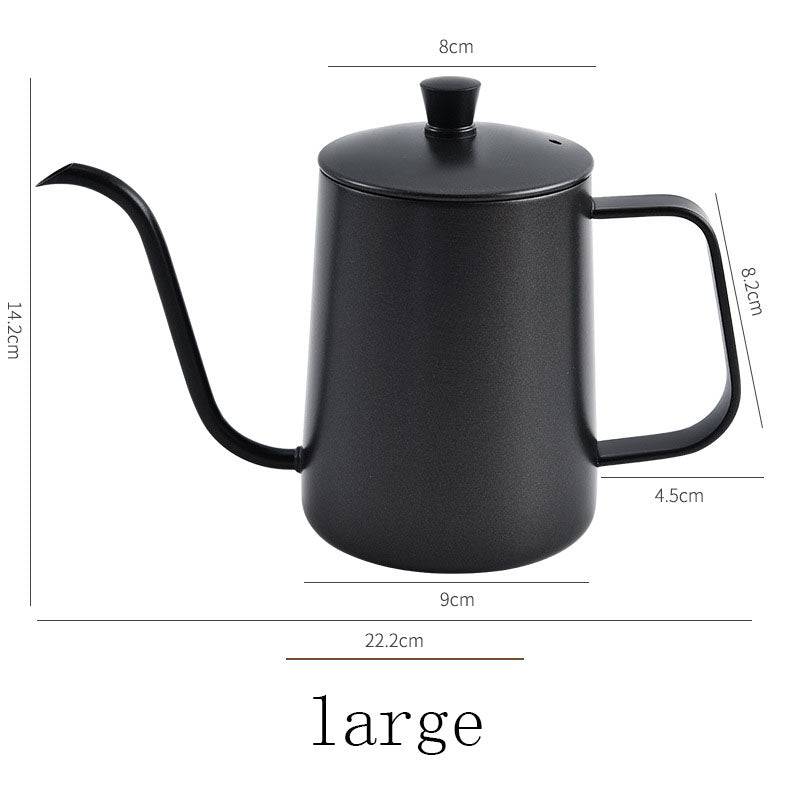 Household coffee hand brewing pot with narrow mouth and long mouth coffee pot with lid