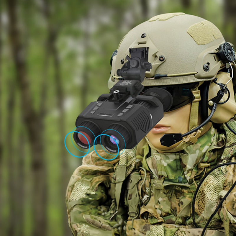 NV8000 Helmet-Mountable Night Vision Goggles. 3D, Infrared, 7-Level Brightness, Waterproof for Adults.