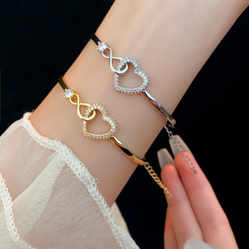 2025 Infinite - Symbol Hollow - Heart Bracelet for Daughter, with Gift Box, Ideal for Her Birthday Party and as an Adult Gift