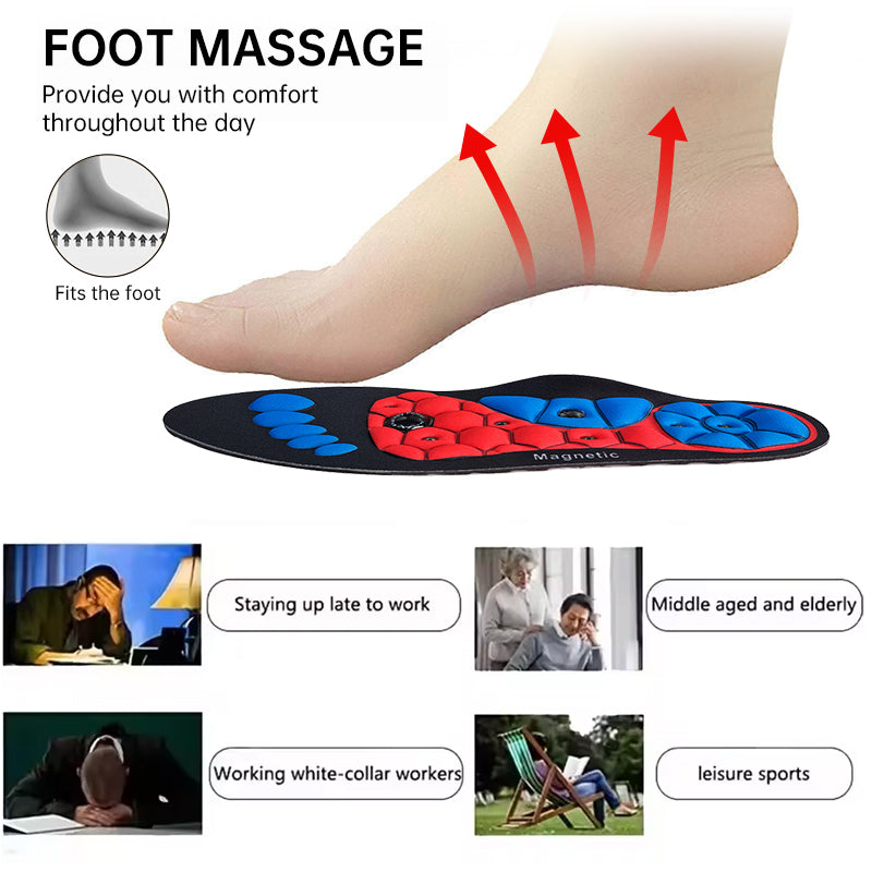 Magnetic therapy sports insoles for foot massage, weight loss, acupressure, anti - fatigue and healthcare