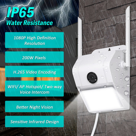 1080P Multifunctional WIFI Wireless Surveillance Outdoor Wall Light Webcam Security Camera PIR Motion Detection IP65 Waterproof