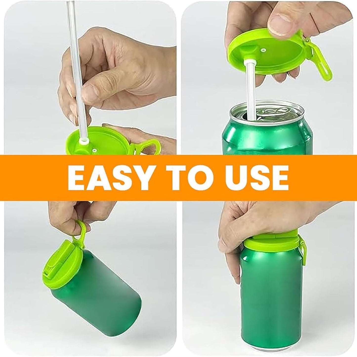 Straws Soda Can Covers Reusable straw soda can lid