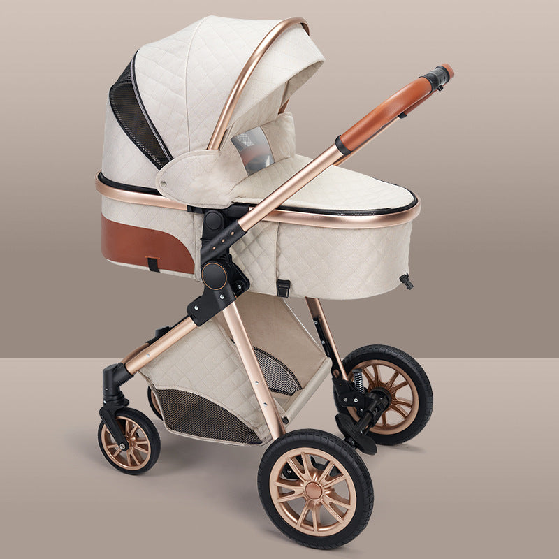 High landscape baby stroller that can sit or lie down lightweight folding two-way shock-absorbing newborn baby stroller