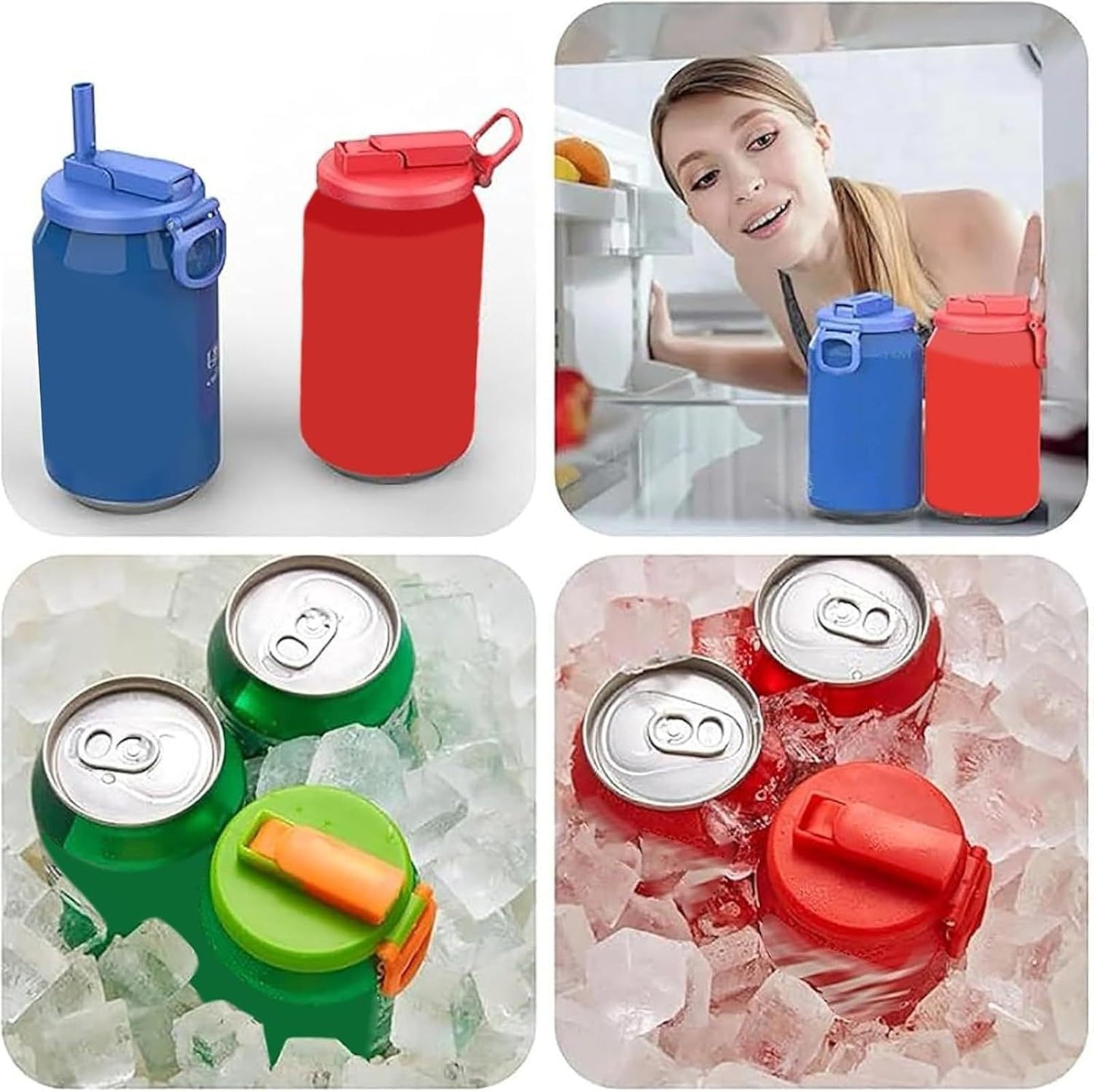 Straws Soda Can Covers Reusable straw soda can lid