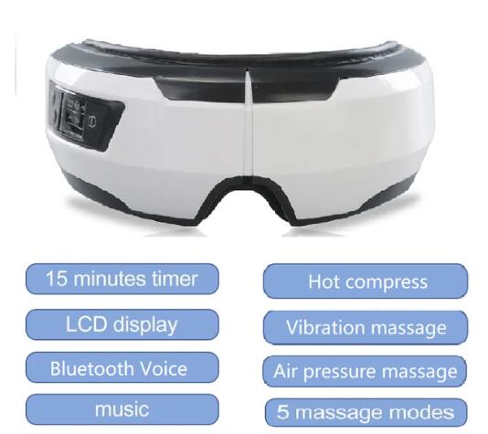 Eye Massager Vibration Therapy Air Pressure Heating Massage Relax Health Care Fatigue Stress Bluetooth Music Improve Vision