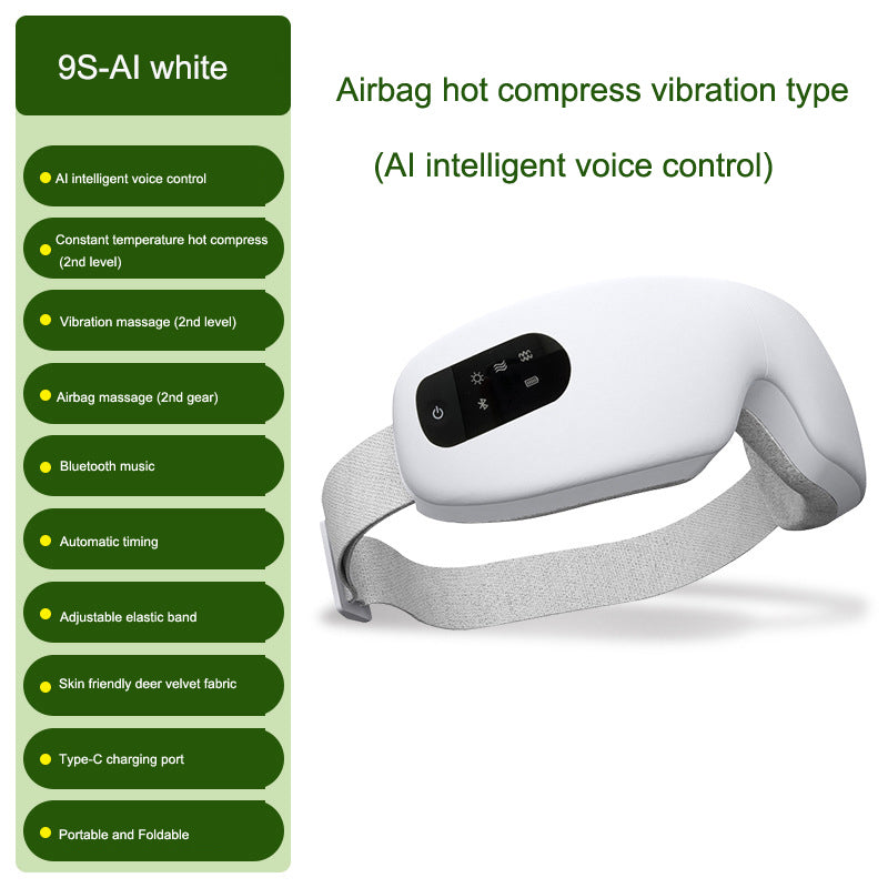 Eye massager airbag vibration intelligent AI voice hot compress eye protection device daily stressed to the eyes, make your day a lot easier guarantee