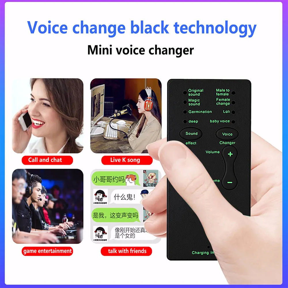 Voice Changer for PS4 Xbox Console PC Phone Tablet Sound Card 7 Different Sound Changes Microphone Voice Changer Device