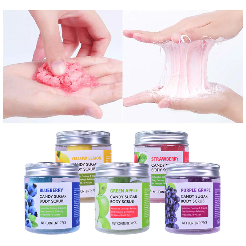 Brushed Candy Scrub Cream Fruit Fragrance Bath Salt Scrub Ball Body Scrub Cream