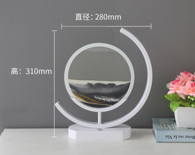 Moving Sand Art modern Desk Light Flowing Dynamic Quick Sand Painting Picture Remote Control 3D LED Table Lamp