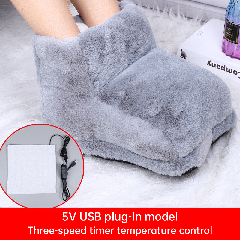 Electric Heater Foot Warmer USB Charging Fleece Soft Warm Foot Cover Washable Winter Feet Heating Pads For Home Bedroom Sleeping