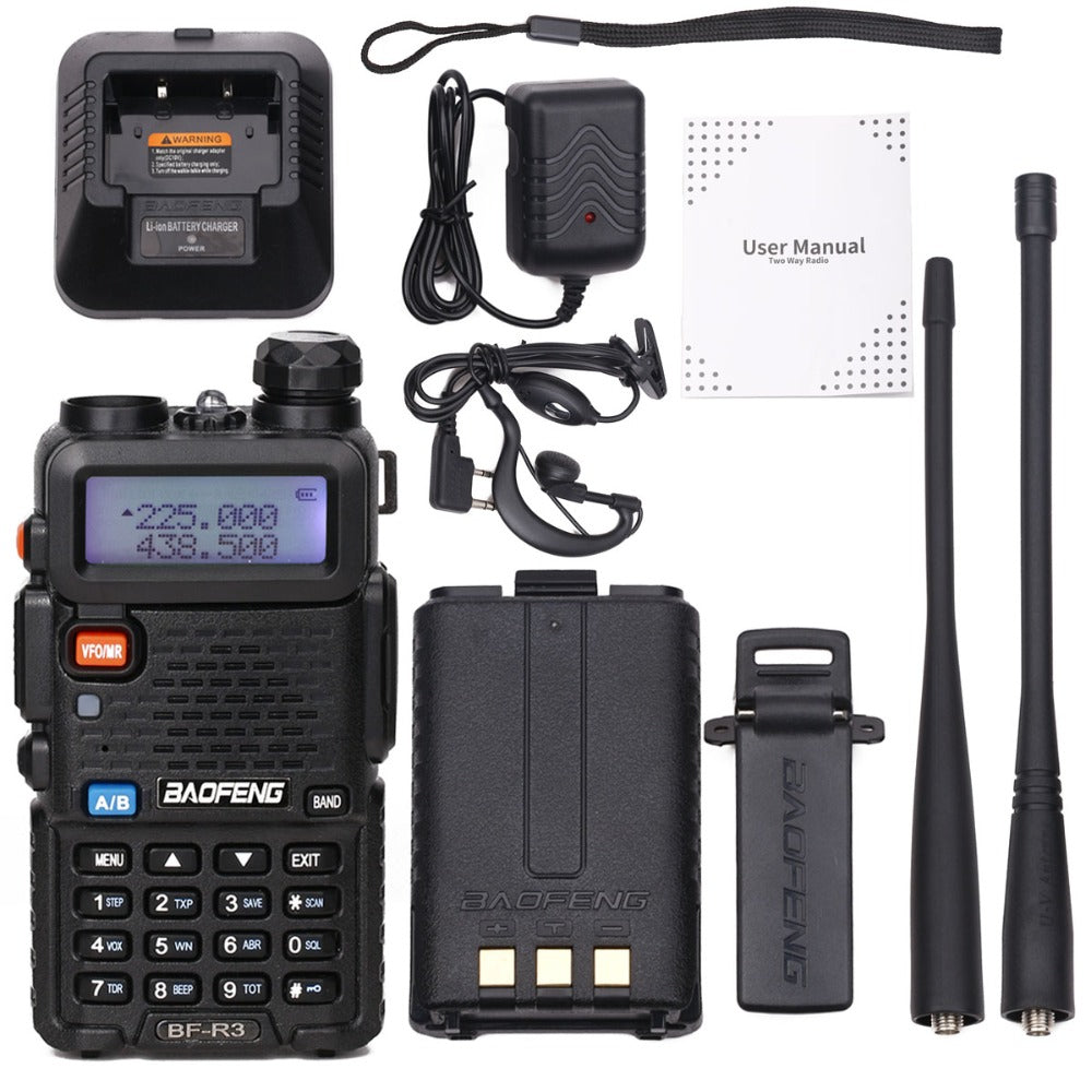 BaoFeng BF-UV5R Tri-Band Walkie Talkie 136-174Mhz 220-260Mhz/400-520Mhz+2 AntennaTwo Way Amatuer Portable ham Radio up of UV-5R