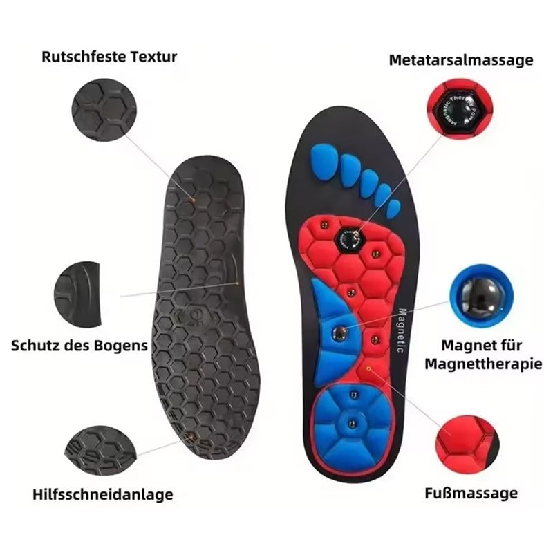 Magnetic therapy sports insoles for foot massage, weight loss, acupressure, anti - fatigue and healthcare