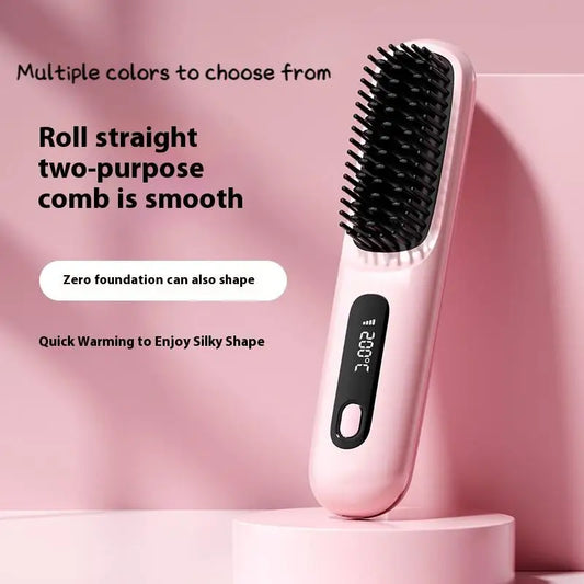 Home Travel Wireless Straightener, Digital Adjustable Styling Tool, Women's Straight Hair Comb, Safe And Easy To Use