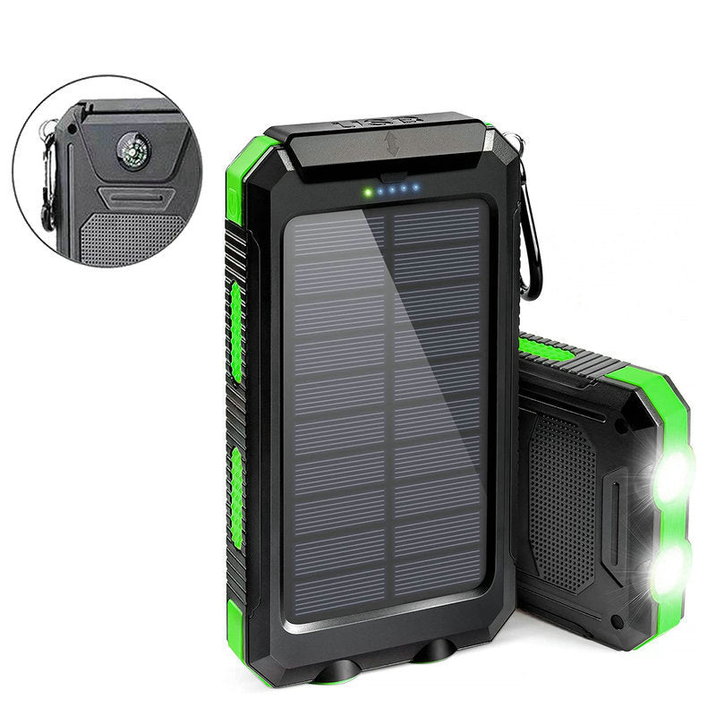 Strong waterproof solar power bank 20000mah compass solar mobile power bank