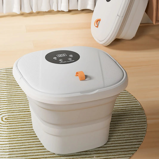 Folding Foot Bath Tub with Electric Massage Deep Foot Soaking Bucket Automatic Heating Foot Therapy Tub for Home