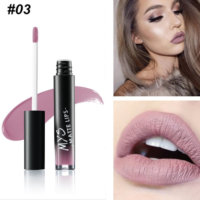 MYS Brand Makeup Matte Liquid Lipstick Tint Waterproof Make Up Long Lasting Lip Stick Nude Lip Gloss Cosmetics Batom