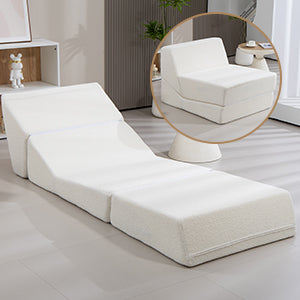 Folding Sofa Bed Couch Unfold for comfortable nap Modular Play Couch for Living Room The office Room Playroom White color