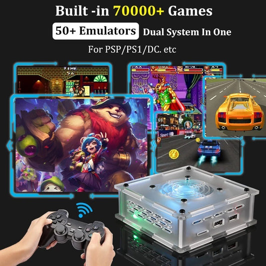 Retro mini video game console with dual systems of PSP/N64 for TV