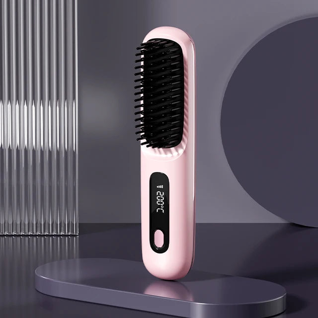 Home Travel Wireless Straightener, Digital Adjustable Styling Tool, Women's Straight Hair Comb, Safe And Easy To Use