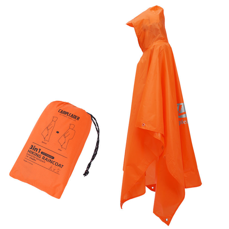 3 - in - 1 Waterproof Rain Poncho for Outdoor Use: Motorcycle, Camping, Hiking & Travel