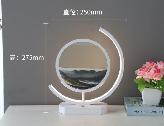 Moving Sand Art modern Desk Light Flowing Dynamic Quick Sand Painting Picture Remote Control 3D LED Table Lamp