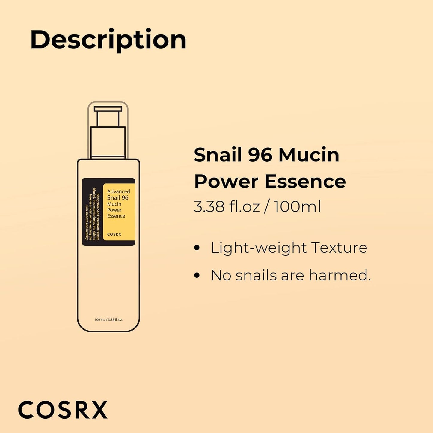 Cosrx snail serum collagen liquid facial essence liquid hydrating moisturizing essence 100ml