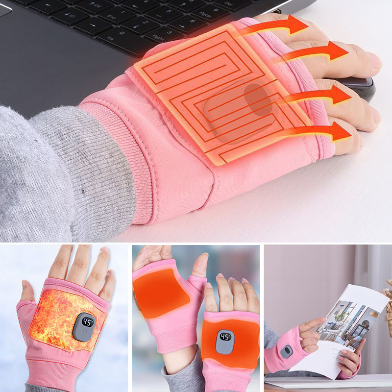 1 Pair of Rechargeable Winter Heated Gloves. USB-powered, great for outdoor activities like cycling, skiing, and motorcycling.