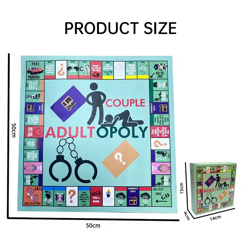 Adultopoly Board Game: A funny, portable couple game for date nights. Ideal Valentine's gift for him & her.