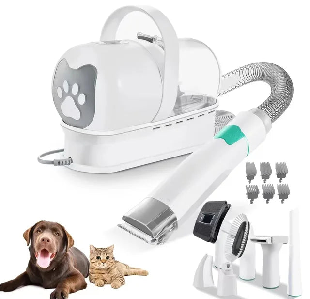 7 in 1 Pet Grooming Vacuum Kit Dog Grooming Clippers Pet Hair Remover with Power Large Suction & Low Noise Pet Hair Kits