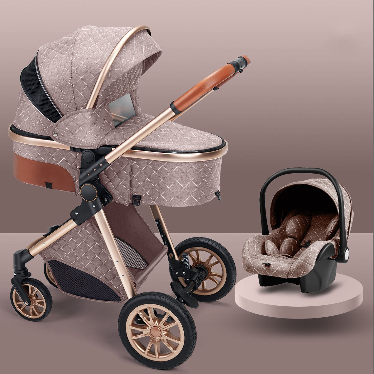 High landscape baby stroller that can sit or lie down lightweight folding two-way shock-absorbing newborn baby stroller