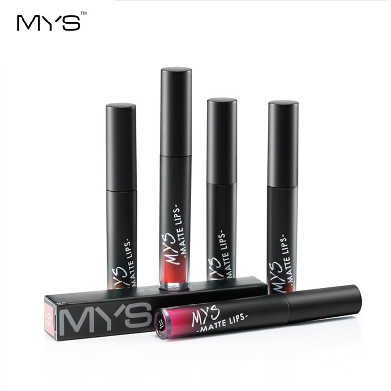 MYS Brand Makeup Matte Liquid Lipstick Tint Waterproof Make Up Long Lasting Lip Stick Nude Lip Gloss Cosmetics Batom