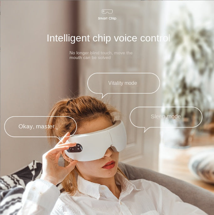 Eye massager airbag vibration intelligent AI voice hot compress eye protection device daily stressed to the eyes, make your day a lot easier guarantee