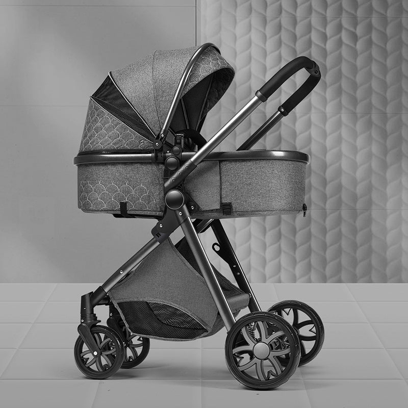 High landscape baby stroller that can sit or lie down lightweight folding two-way shock-absorbing newborn baby stroller