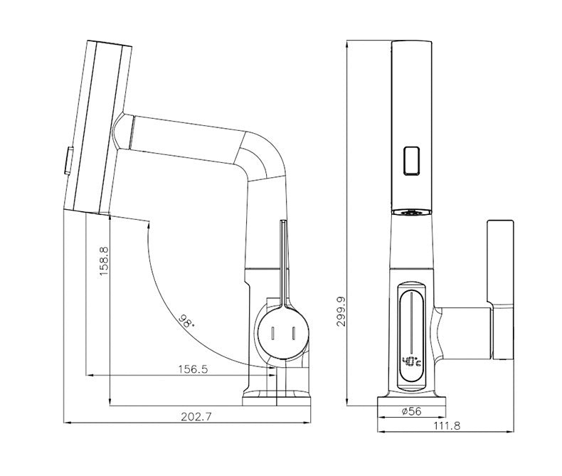 Intelligent Digital Display Faucet Pull-out Basin Faucet Temperature Digital Display Rotation