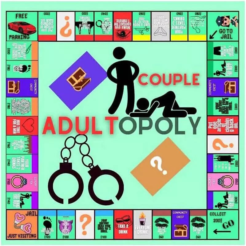 Adultopoly Board Game: A funny, portable couple game for date nights. Ideal Valentine's gift for him & her.