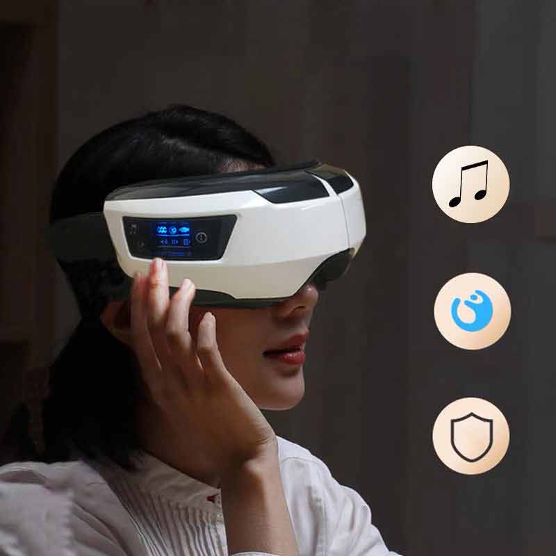 Eye Massager Vibration Therapy Air Pressure Heating Massage Relax Health Care Fatigue Stress Bluetooth Music Improve Vision