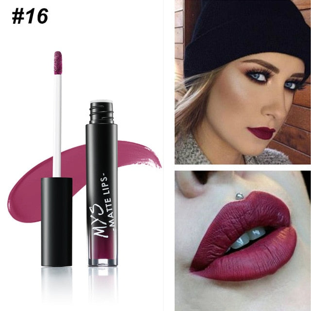 MYS Brand Makeup Matte Liquid Lipstick Tint Waterproof Make Up Long Lasting Lip Stick Nude Lip Gloss Cosmetics Batom