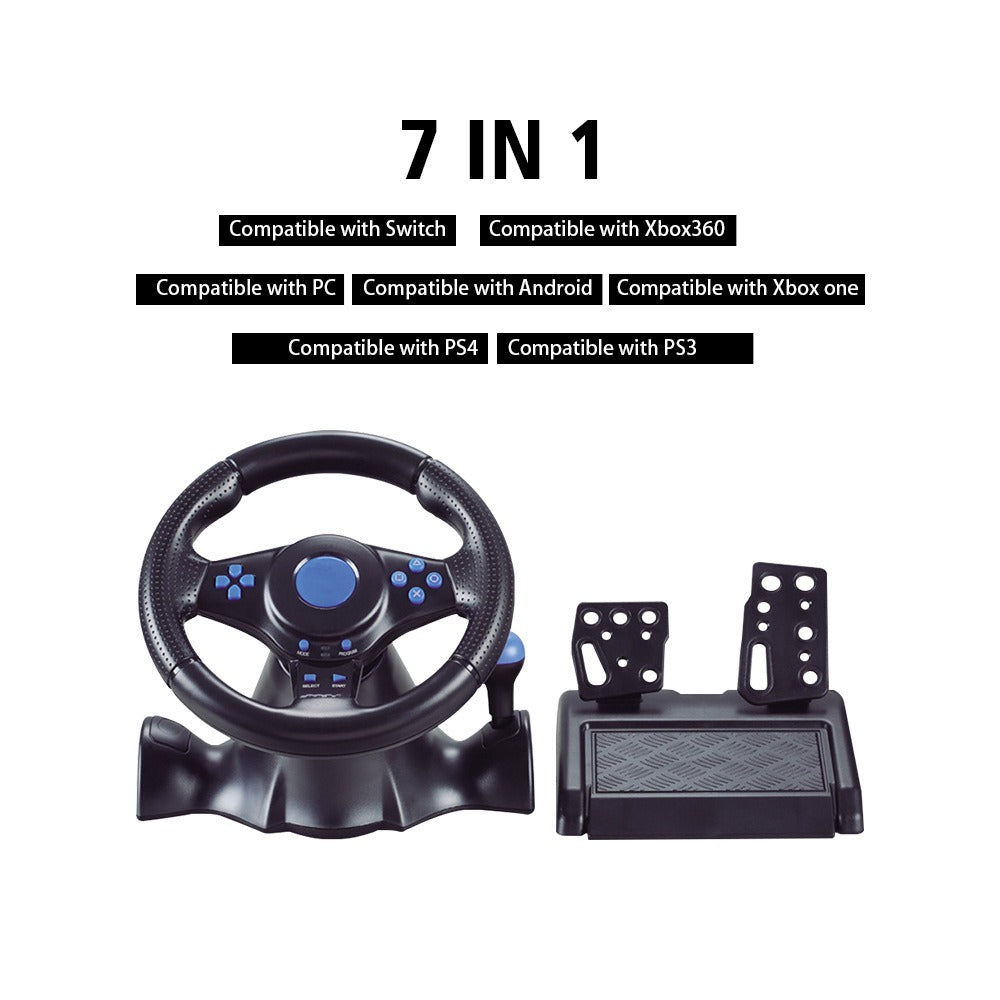 Suitable for Switch/Xbox One/360/PS4/PS2/PS3/PC racing games 7-in-1 steering wheel