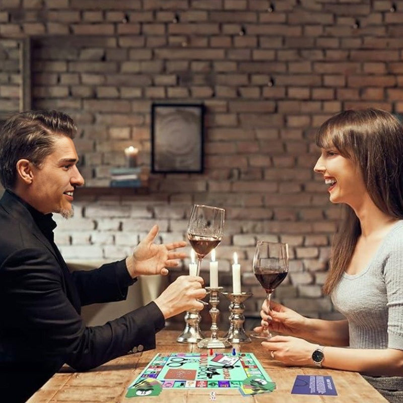 Adultopoly Board Game: A funny, portable couple game for date nights. Ideal Valentine's gift for him & her.