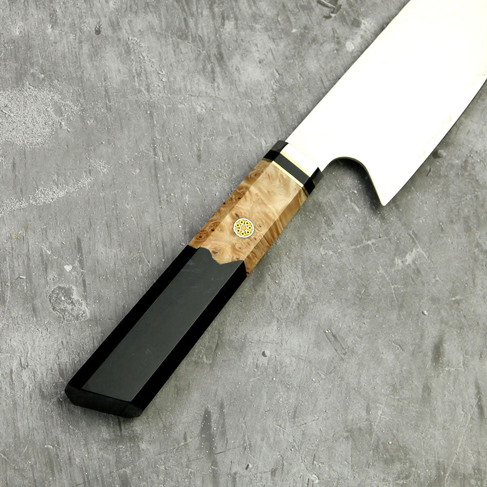 Amberknife 8 inch Kiritsuke Knife 67 Layers VG10 Damascus Steel Kitchen Knives Stabilized Wood Handle Japanese Knife