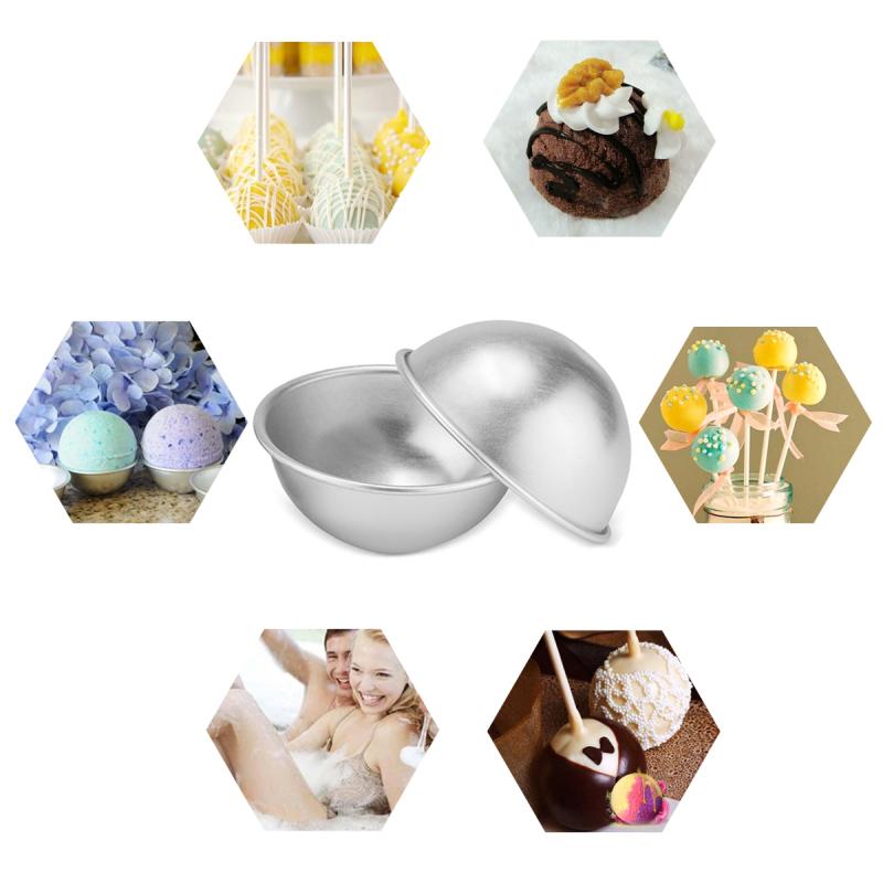 6pcs/pack Bath Bombs Metal Aluminum Alloy Bath Bomb Mold 3D Ball Sphere Shape DIY Bathing Tool