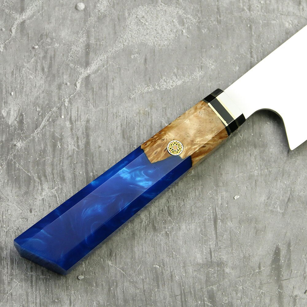 Amberknife 8 inch Kiritsuke Knife 67 Layers VG10 Damascus Steel Kitchen Knives Stabilized Wood Handle Japanese Knife