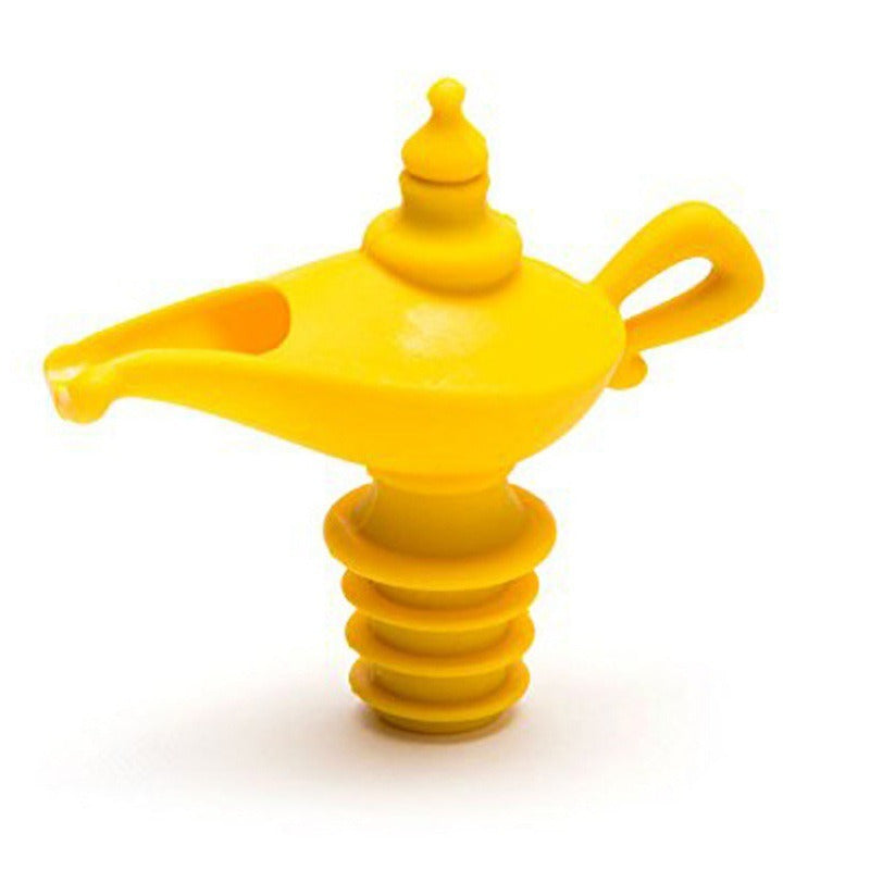 Creative silicone Aladdin lamp wine pouring device kitchen oil pouring nozzle leak proof sealing plug spiral type wine