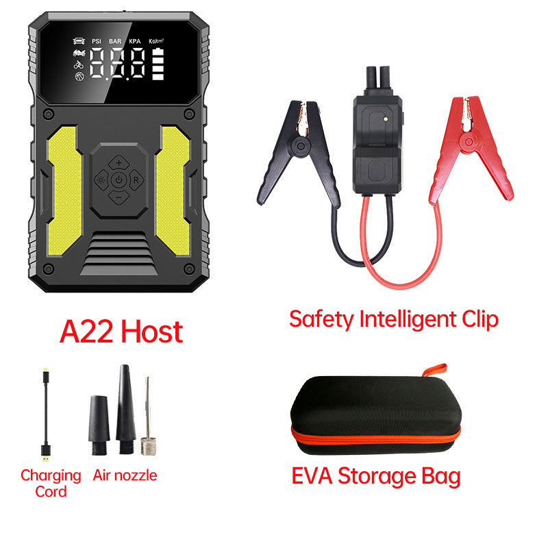 Car Jump Starter With Air Compressor Portable 12V Jump Starter Power Bank Battery Pack Lithium Battery Booster